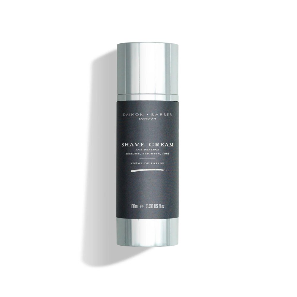 Daimon Barber Age Defence Shave Cream for Men, Moisturises, Reduces Shaving Irritation and Improves the Appearance of Tired Skin, with Coconut Oil and Aloe Vera 100ml