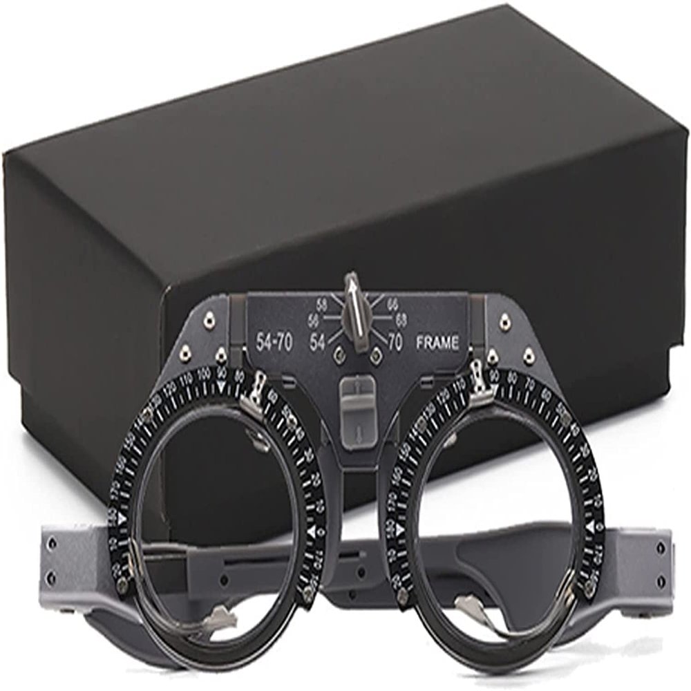CFDZCP Trial Frame Optical Trial Lens Framepd Adjustable PD 54-70Mm, Pure Titanium Optic Trial Eye Optometry Lens Frame Test Opticianwith Black Storage Box