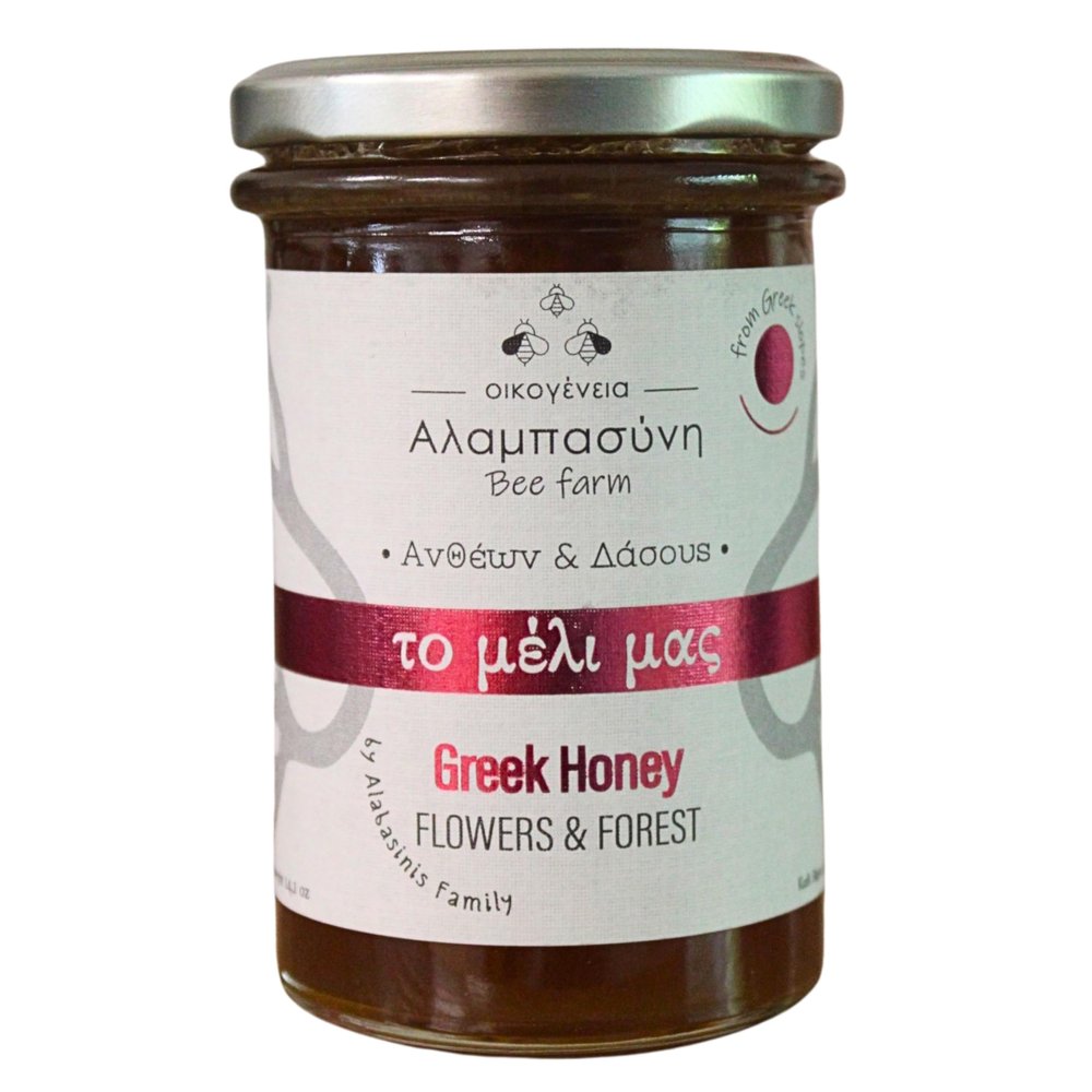 Alabasinis Greek Flower & Forest Honey 250g Raw, Natural & Unfiltered