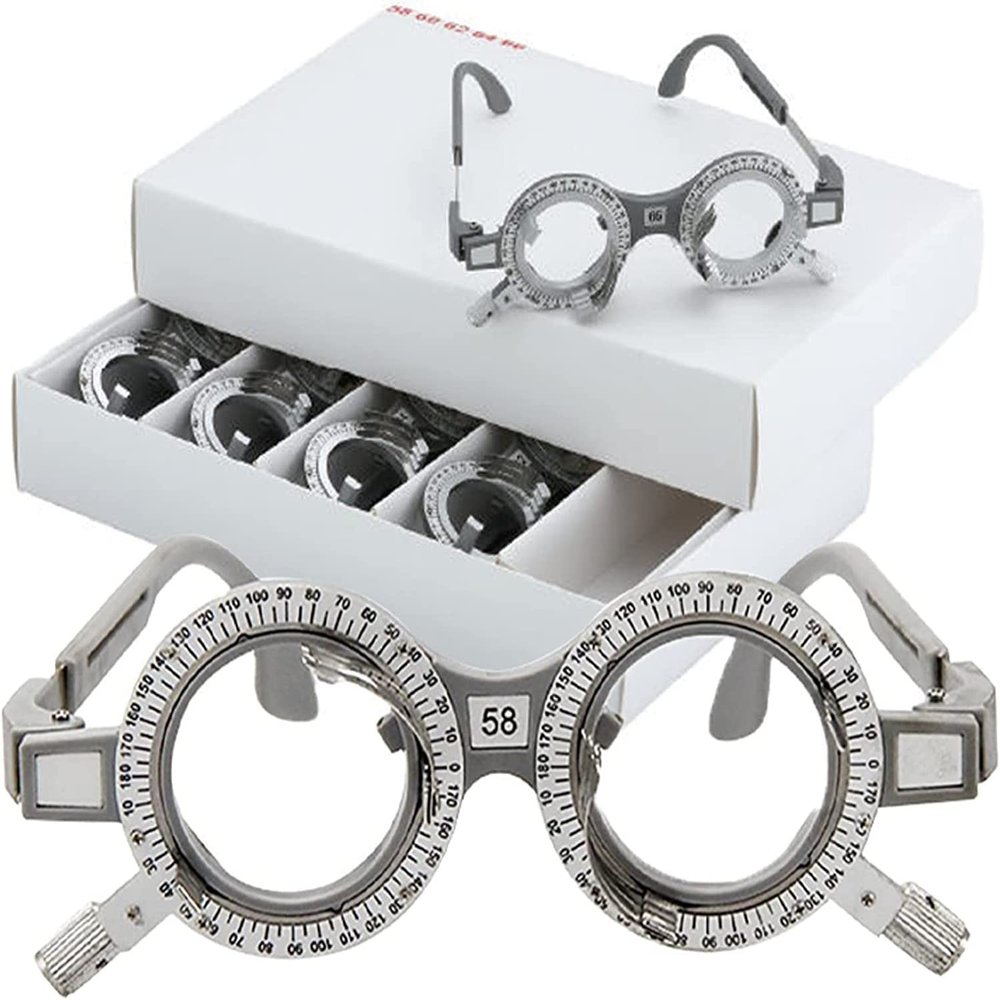 CFDZCP 10 Piece Optical Trial Lens Frame Professional Adjustable Trial Frame For Opticians Hospitals Schools PD 52/54/56/58/60/62/64/66/68/70Mm