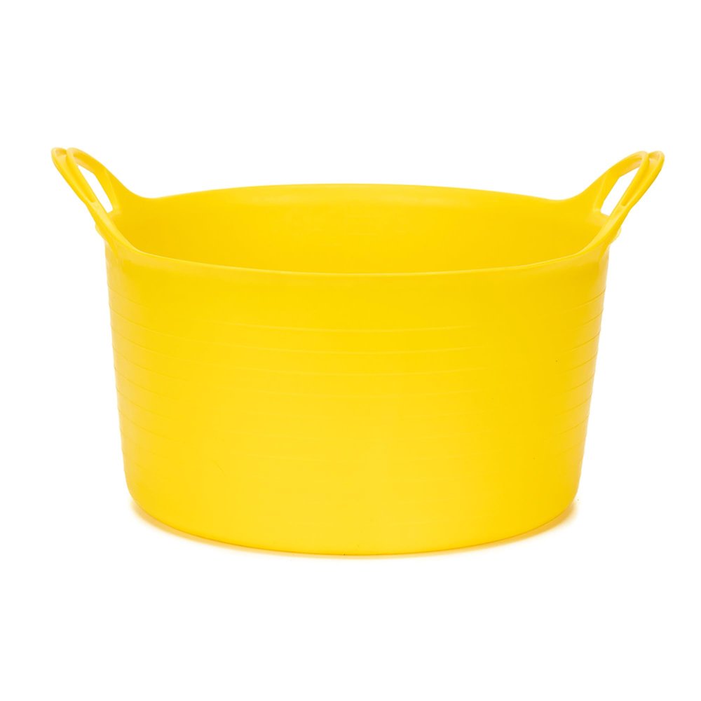 Amtech - Flexi Tub for Carrying Water, Soil, Bricks, Super Strong Reinforced Handles, Home DIY, Durable and Long Lasting, Heavy Duty, Cold Resistant (Yellow) (14L)