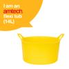 Amtech - Flexi Tub for Carrying Water, Soil, Bricks, Super Strong Reinforced Handles, Home DIY, Durable and Long Lasting, Heavy Duty, Cold Resistant (Yellow) (14L) view 2