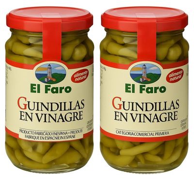 2 x 340g Guindillas Basque Pickled GREEN CHILLI Peppers Perfect Spanish Appetizer or Tapas Snack