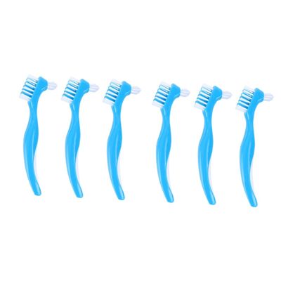 minkissy 6pcs Teeth Cleaner Brush Denture Brush Head False Teeth Denture Cleaning Soft for Care