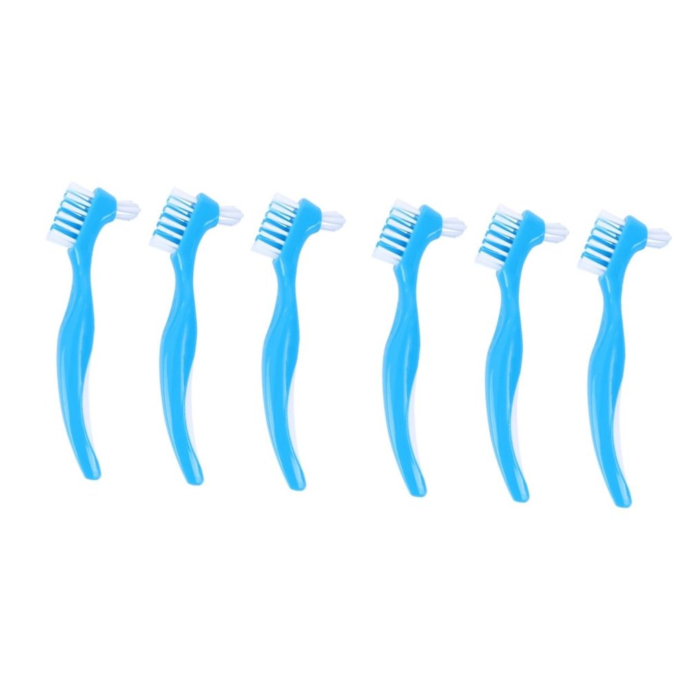 minkissy 6pcs Teeth Cleaner Brush Denture Brush Head False Teeth Denture Cleaning Soft for Care