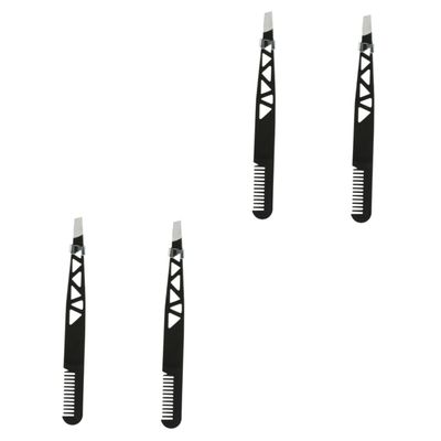Didiseaon 4pcs Dual-use Eyebrow Tweezer for Brow Grooming Kit Makeup Tool for Shaping Makeup Accessories for Women