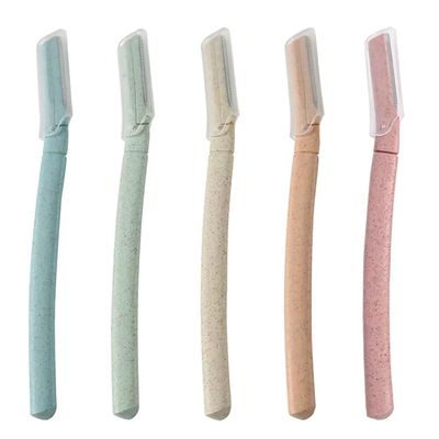 Eyebrow Razors Eyebrow Razors Shaper Trimmer Shaver Facial Hair Remover Exfoliating Dermaplaning Tool with Precision Cover Cosmetic Exfoliating Makeup for Women and Men - 5PCS