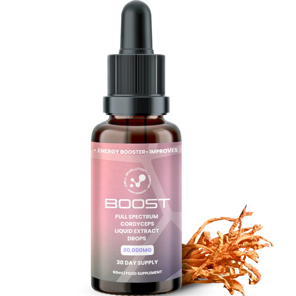Cell Evolution Cordyceps Full Spectrum Liquid Mushroom Drops Supplement, Super Strength 90,000mg (15:1), Energy Booster & Improves Performance, Natural & Suitable for Vegans & Vegetarians