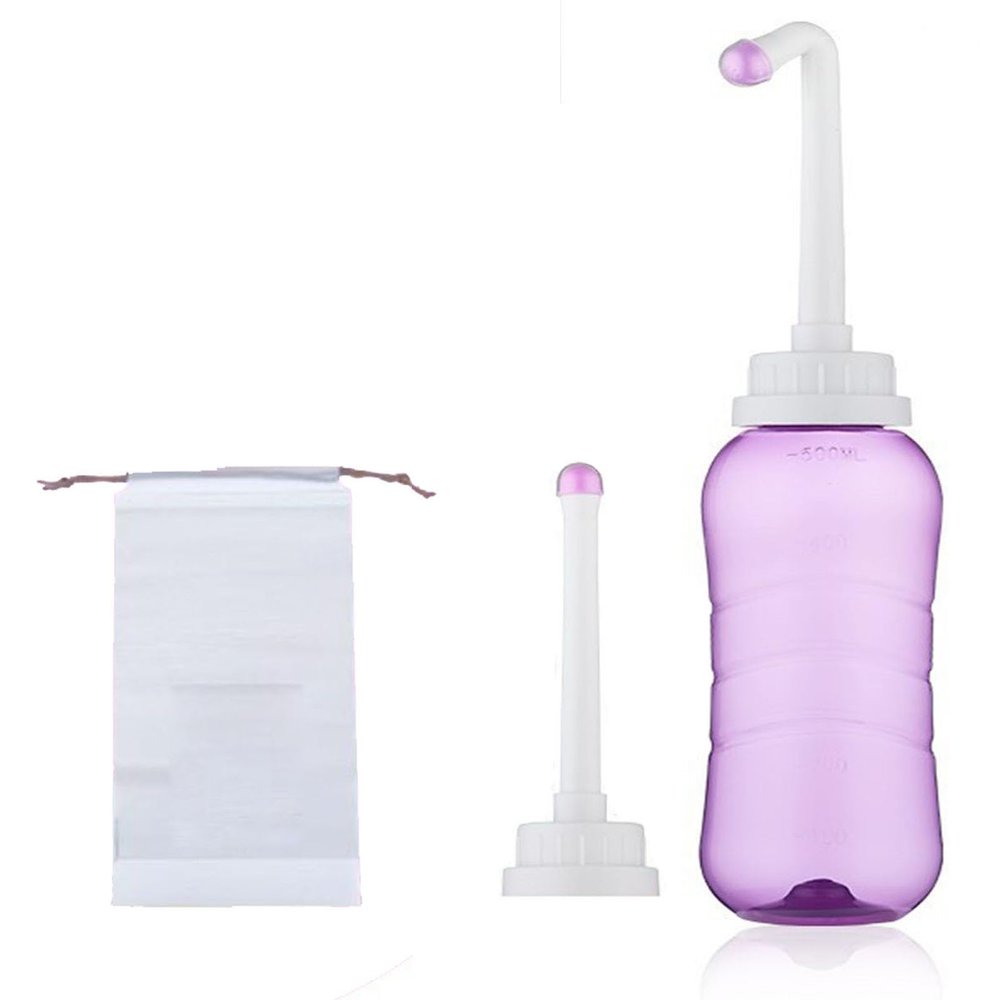 Brigtviee Peri Bottles for Postpartum Perineal Care 16.9oz/500ml Perineal Bottle for Women Menstrual Cleaning, Portable Bidet with 2 Rinse Tubes, Portable Travel Bidet, Perineal Spray,Purple