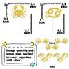 12Pcs Cancer Cupcake Topper, Big Cancer Energy/Cancer Season, 12 Constellation June/July Birthday Cupcake Decoration, Horoscope Astrology Birthday Party Supplies, Gold Glitter view 2