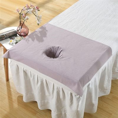 Morbuy 5pcs Massage Bed Cover Sheet, Beauty bed cover with Face Hole Soft Washable SPA Massage Table Face Towel Suitable for SPA Salons, Therapists 5 (50x80 cm,deep purple)