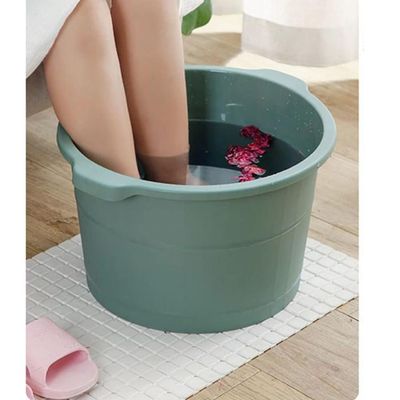 1pc Plastic Bucket Foot Tub Bath Bucket Bathroom Foot Wash Basin Laundry Buckets Portable Water Container Bathroom Accessory (Green) lofty ambition Beauty Comes
