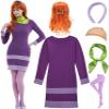 UIMLK Women's Purple Mini Dress Halloween Costumes Outfits, Purple, XX-Large view 1