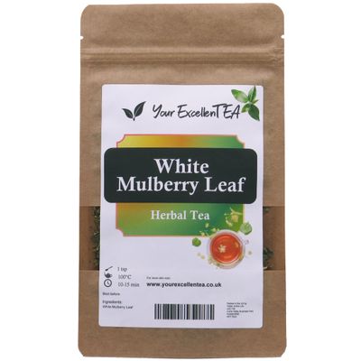 White Mulberry Leaf Herbal Tea 250 g | Loose Leaf | Naturally Caffeine-Free | Resealable Pouch | Dried Leaves | Your ExcellenTEA