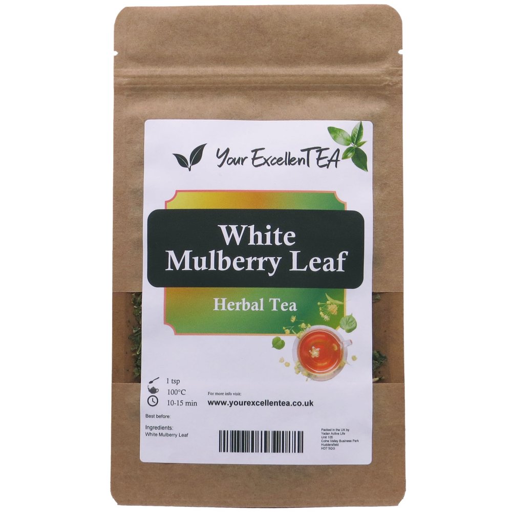 White Mulberry Leaf Herbal Tea 250 g | Loose Leaf | Naturally Caffeine-Free | Resealable Pouch | Dried Leaves | Your ExcellenTEA