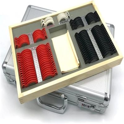 CFDZCP 104pcs Optometry Trial Lens Case Set,With Measuring Glasses Testing Frame Aluminum Storage Case Optical Trial Lens Set Optometry Kit