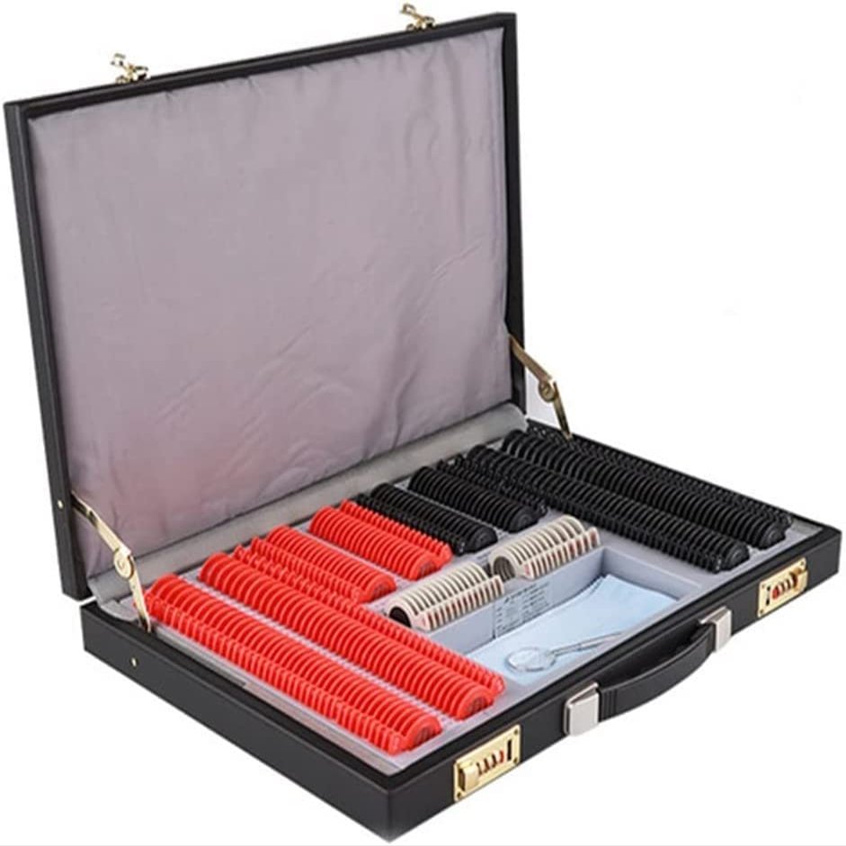 266pcs Optometry Trial Lens Set, 26mm Aperture Glasses Optometry Equipment Optometry Kit Metal Rim Ophthalmic Lenses With Aluminum Storage Case