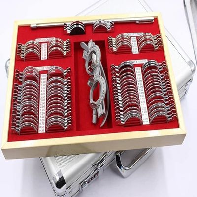 CFDZCP 104 PCS Optometry Trial Lens Set Case, Optometry Box Glasses Optometry Equipment With Trial Frame Metal Rim Dia. 38 Mm, Aluminum Suitcase