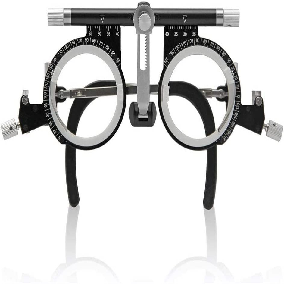 CFDZCP PD 50-80mm Optical Trial Lens Frame Optometry Eye Test Glasses Frame Adjustable Temple Length And Nose Rest Optometry Lens Frame