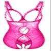 AIBINGGE Sexy Lace Bodysuit Lingerie for Women, One Piece, Black, Rose Red, XL view 2