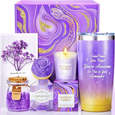 Birthday Gifts for Women, Mom, Wife, Her, Girlfriend, Sister, Bestie - White Elephant, Self Care Spa Gift Basket Set, Womens Gifts for Christmas, Teacher, Nurse, Employee Appreciation Gifts