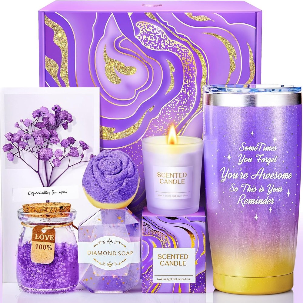 Birthday Gifts for Women, Mom, Wife, Her, Girlfriend, Sister, Bestie - White Elephant, Self Care Spa Gift Basket Set, Womens Gifts for Christmas, Teacher, Nurse, Employee Appreciation Gifts