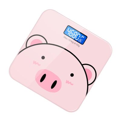 FRCOLOR Electronic Body Weight Scale USB Rechargeable Digital Weighing Scale Cartoon Design Multi-function Health Monitor for Home Use Accurate Measurement