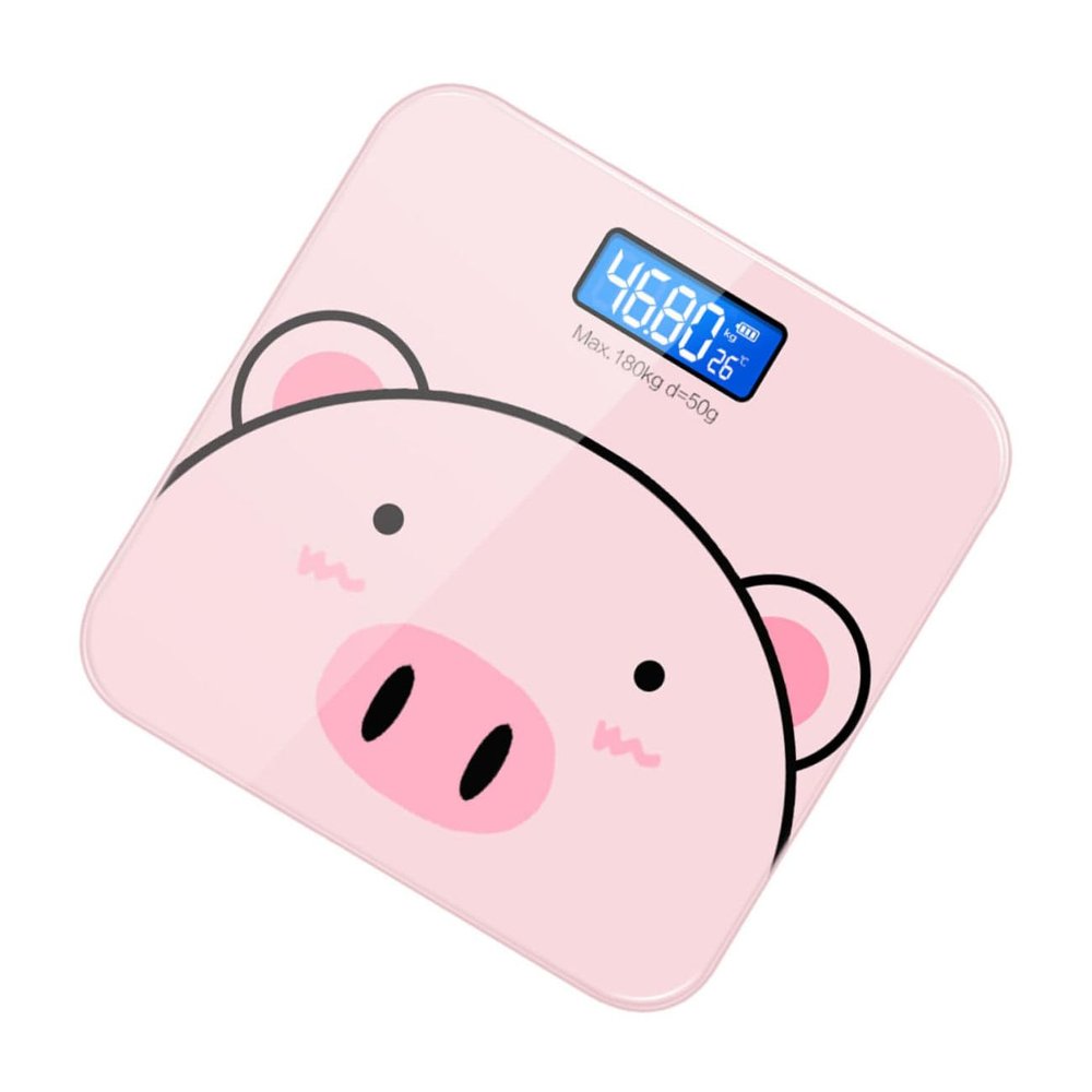 FRCOLOR Electronic Body Weight Scale USB Rechargeable Digital Weighing Scale Cartoon Design Multi-function Health Monitor for Home Use Accurate Measurement