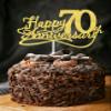 Veegood Happy 70th Anniversary Cake Topper - Wedding Anniversary Decorations, Party Decorations for Seventy Years view 3