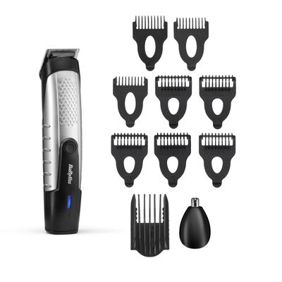 BaByliss Lithium Power Beard Trimmer  Cordless Grooming Kit with Stainless Steel Blades, Nose & Ear Trimmer, 14 Cutting Lengths (0.510mm), USB Charging, 80-Minute Runtime, T812U
