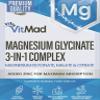 Magnesium Glycinate 3-in-1 Complex - Bisglycinate, Citrate & Malate Vegan Capsules, Added Zinc to Maximise Absorption 380mg Elemental 100% NRV, UK Made (60) view 4