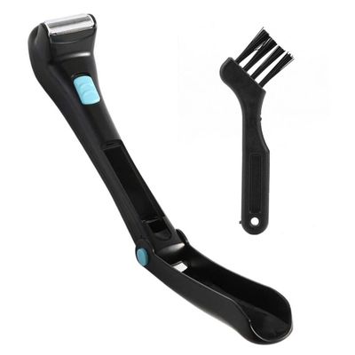 SMELEYOU Men's DIY Back Hair Razor, Electric Body Groomer, Foldable Handle, Black, Battery Operated (Alkaline), Foil Head, Minimalist Style, Dark Color Family