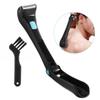 SMELEYOU Men's DIY Back Hair Razor, Electric Body Groomer, Foldable Handle, Black, Battery Operated (Alkaline), Foil Head, Minimalist Style, Dark Color Family view 4