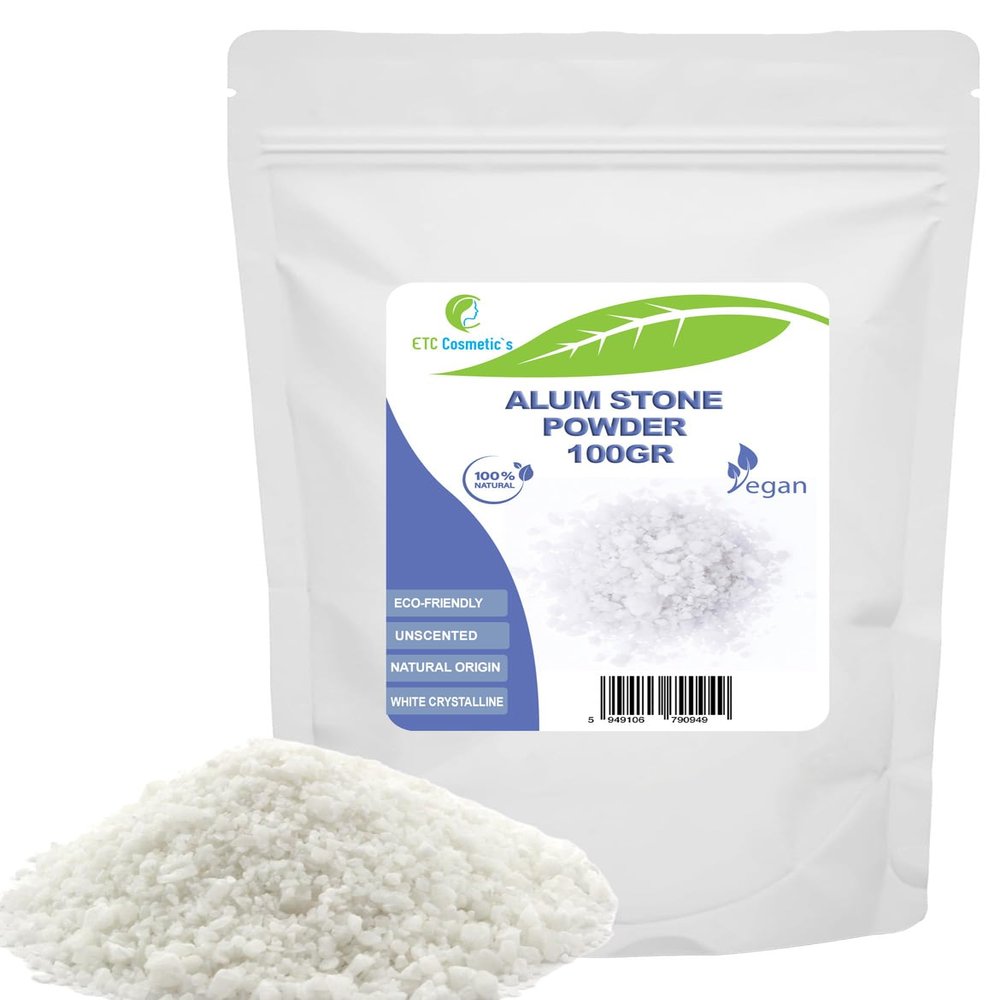 Alum Powder (Potassium Alum)  100 GR - 100% Natural | Ideal for formulating deodorants, Body Care and Aftershave Products.