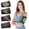 Vabean 4 Pcs PICC Line Cover Sleeve PICC Upper Arm Cover Soft Breathable Elastic Line Sleeve for Women Men Adult, Black Color, Large view 1