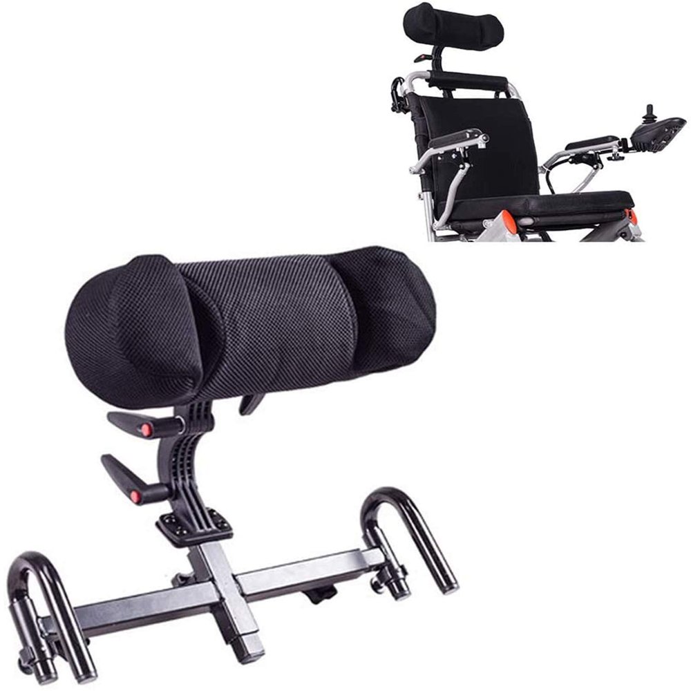 CAFIEDR Wheelchair Headrest Neck Support, Wheelchair Headrest Neck Support Comfortable Seat Back Cushion Pillow Adjustable Wheelchairs Pillow,Aluminum Alloy