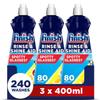 Finish, Dishwasher Rinse Aid, Lemon Rinse & Shine Cleaner, 400ml (3 x 400ml, Total 1.2L), Ultimate Clean & Diamond Shine, Glass Protection, Spot Prevention, Better Drying vs Finish Detergent alone view 1