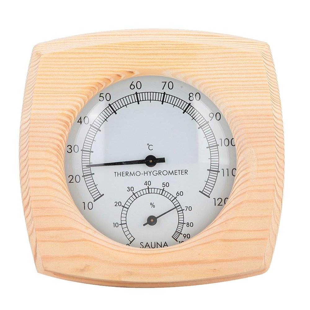Sauna Room Digital Thermometer Hygrometer | Accurate Humidity and Temperature Meter | Wooden Design | Ideal, Dry, and Humid Air Condition Monitoring | Suitable for Sauna,