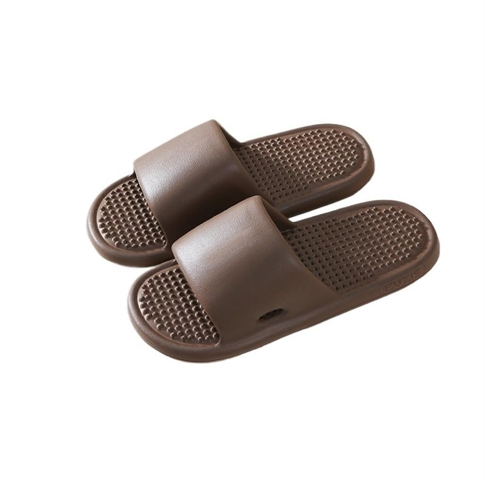 1 Pair Household Slippers Acupressure Foot Massager Shoes Women Men Reflexology & Acupressure Massage Sandals Non-Slip Home Shower Shoes Pain Relief and Tension(Color:Brown,Size:44/45 EU)
