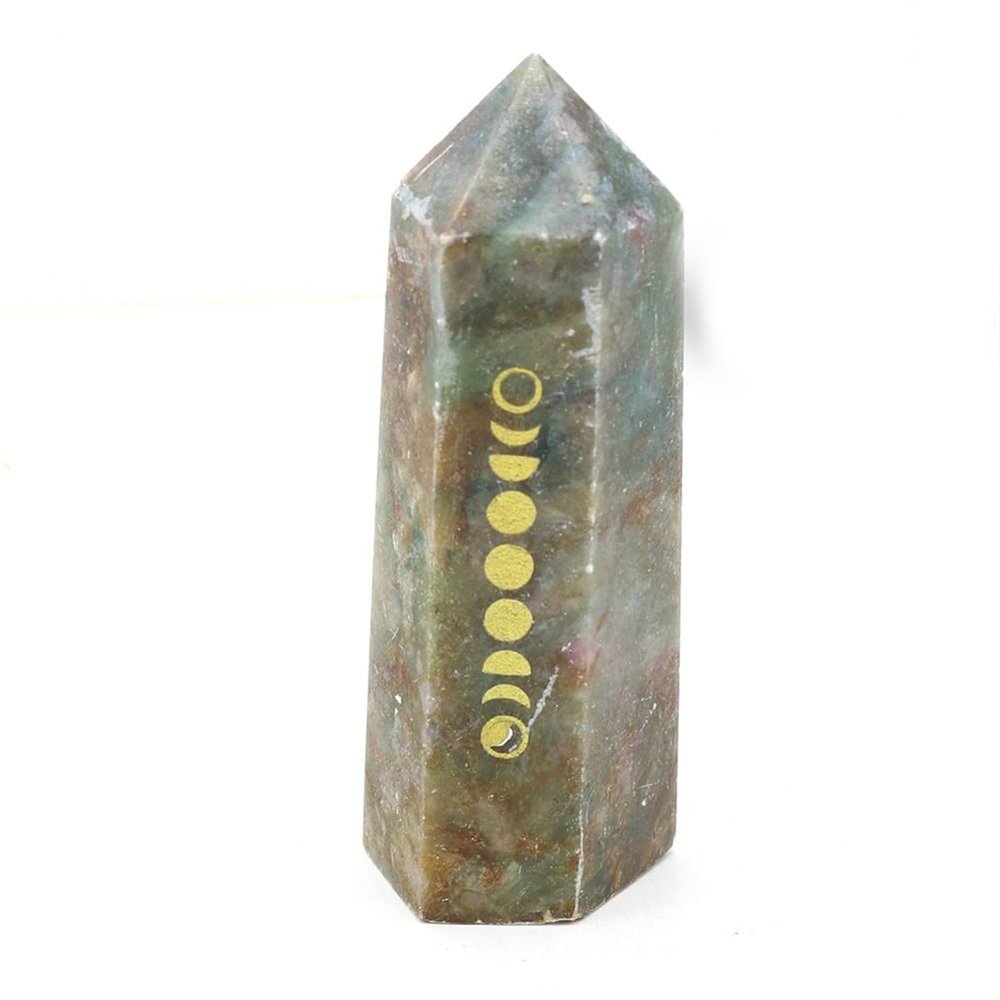 ICXLPMC Natural Opal Crystal Hexagonal Pillar Polished Gem Point Wand Engraved Rune Divination 1 Piece Beautiful Natural Crystal Stone QINTINYIN Home Collections