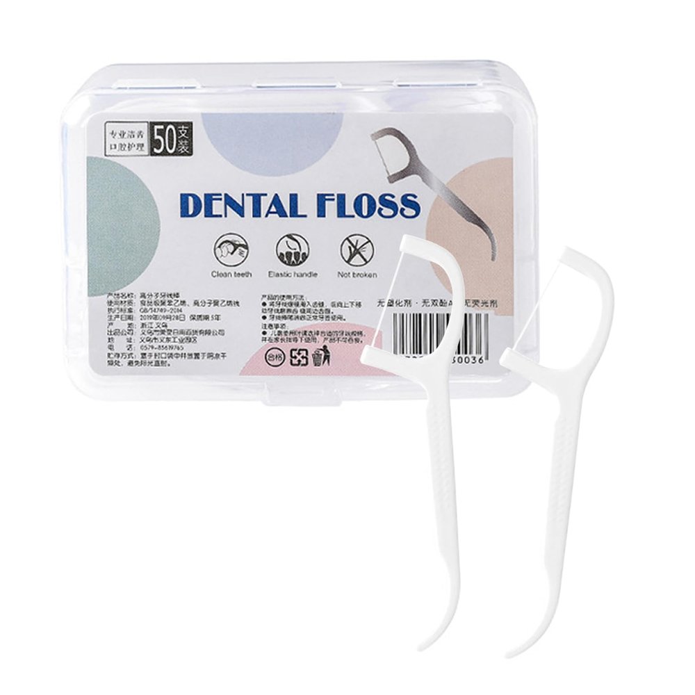 6 Boxes Strong Unflavored Dental Flossers Helpful Tooth Floss Picks High Toughness Tooth Floss Sticks with Stroage Cases for Family Hotel Travel