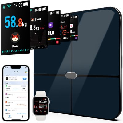 DEKABR Smart WiFi Scale for Body Weight & Fat Percentage, Most Accurate Digital Bathroom Scale with Larger TFT Display, 24 Body Composition Analyzer BMI Health Monitor for Fitness, Syncs with Apps