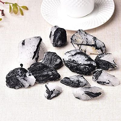ICXLPMC 1PC Natural Black Tourmaline Crystal Natural Quartz Raw Crystals Rock Stone Home Decoration Home Collections(Size:20-50g)
