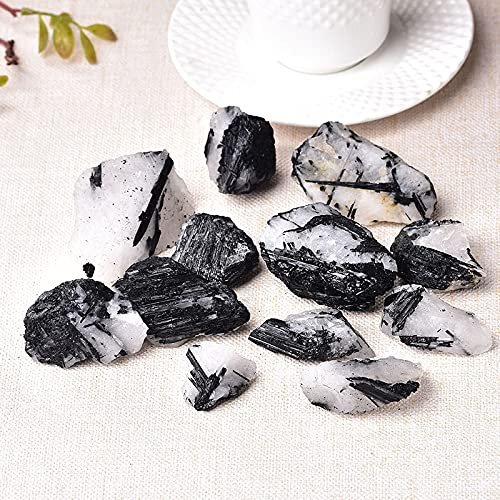 ICXLPMC 1PC Natural Black Tourmaline Crystal Natural Quartz Raw Crystals Rock Stone Home Decoration Home Collections(Size:20-50g)