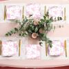 100Pcs Pink Floral Paper Napkins Spring Pink and White Flower Napkins Party Supplies Floral Dessert Hand Towel tissue Decorative Toile for Wedding Birthday Baby Shower Garden Tea Summer Party Favor view 4