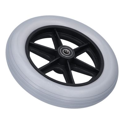 10in Wheelchair Front Wheel with 12mm Bearing Hole, Non Slip Wear Resistant, Sturdy Aluminium Alloy Material for Walker Caster, Suitable for Wheelchair