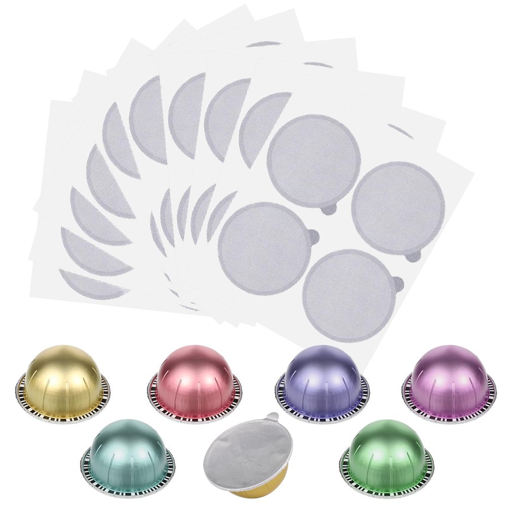 Prudiut Aluminum Foil Seal Lids; 61mm Coffee Pods Covers Compatible with Nespresso VertuoLine, Vertuo Plus; 200pcs Silver