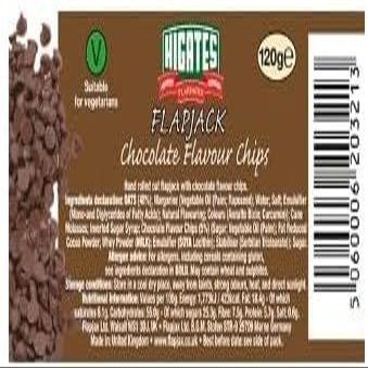 Higates Flapjacks Chocolate Flavour Chip 12 x 120g Delicious Tasty And Twisty Treat,For Christmas,Birthday,Easter Gift