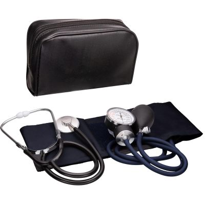 Manual Blood Pressure Cuff by Double love Professional Aneroid Sphygmomanometer with Carrying Case Adult Sized Cuff(5.3"-20.8") Bp Monitor Set with Stethoscope (Black)