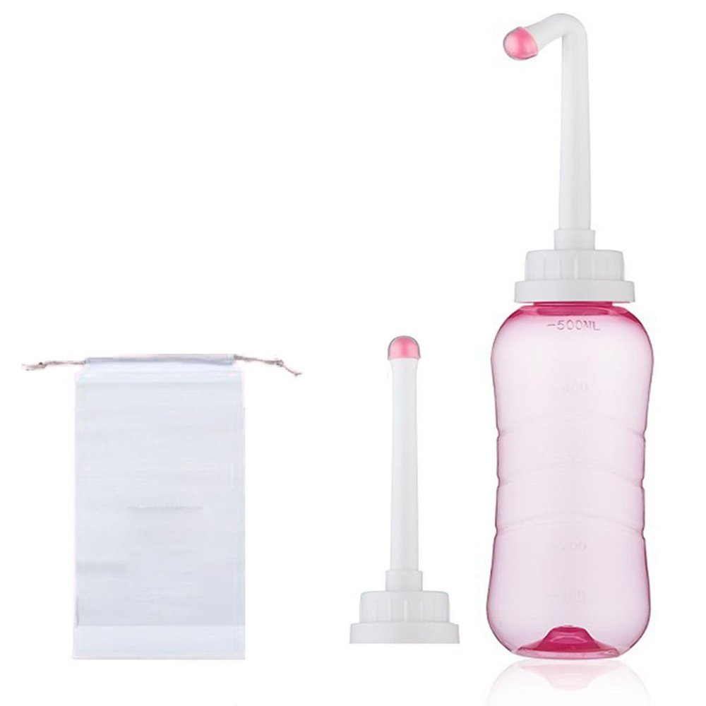 Brigtviee Peri Bottles for Postpartum & Perineal Care, Perineal Bottle for Women's Menstrual Cleansing, Douche Bottles, Portable Bidet Spray for Travel Personal Hygiene Cleaning, 500ml,Pink